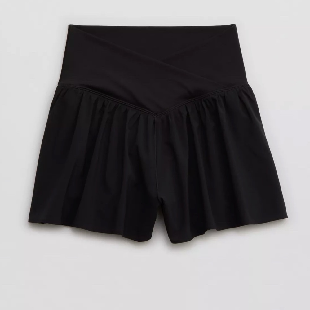 AE OFFLINE By Aerie Real Me Crossover Flowy Short - Black Women's XS